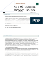 Master Técnicas y Métodos de Investigación Teatral