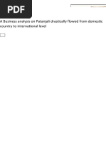 Patanjali: A Business Analysis On Patanjali Drastically Flowed From Domestic Country To International Level