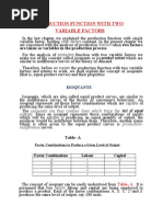 Production Function With Two Variable Factors