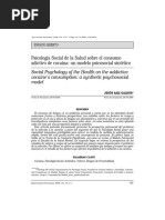 Psicología Social de La Salud Sobre El Consumo Adictivo de Cocaína, Un Modelo Psicosocial Sintético