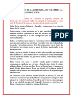 Consagración de La Republica de Colombia Al Sagrado Corazón de Jesús