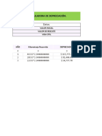 Planilla de Excel de Depreciacion