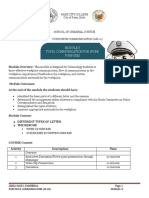 Topic: Communication For Work Purposes: Module Overview: This Module Is Designed For Criminology Students To