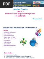 Applied Physics: Unit - V Dielectric and Magnetic Properties of Materials