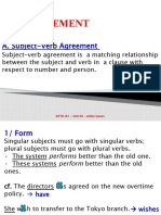 Lesson 3 Agreement: A. Subject-Verb Agreement