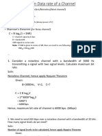 Maximum Data Rate of A Channel: - Nyquist Theorem C 2 B Log V