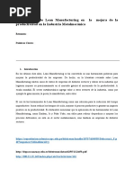 Herramientas de Lean Manufacturing en La Mejora de La Productividad en La Industria Metalmecánica