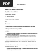 UDF. Alonso Sanches El Hombre Que Llegó A America Antes Que Colón. Ficha de Lectura y Resumen. Erick Camacho