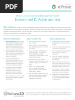 Environment D: Active Learning: Effective Learning Environments Observation Tool (Eleot)