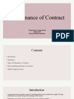 Performance of Contract: Prepared By: Shrota Baral Roll - No. 89 BALLB Fourth Semester