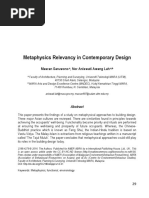 Metaphysics Relevancy in Contemporary Design: Masran Saruwono, Nor Aniswati Awang Lah