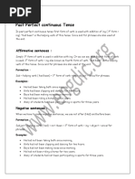 Past Perfect Continuous Tense: Affirmative Sentences