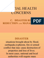 Special Health Concerns: C. Disaster Risk Reduction Management