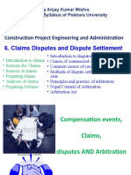 Claims Disputes and Dispute Settlement: Construction Project Engineering and Administration