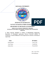 Hawassa University: Institute of Technology Faculty of Manufacturing Engineering Department of Mechanical Engineering