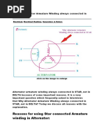 Reasons For Using Star Connected Armature Winding in Alternator