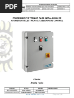 Procedimiento Instalación Acometida Electrica Tableros V1