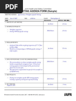 JHSC Meeting Agenda Form