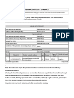 Central University of Kerala: Covid-19 Test Report