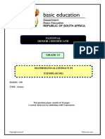 Mathematical Literacy P1 GR 12 Exemplar 2021 Eng