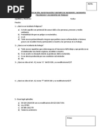 Evaluación de Notificación de Incidentes, Incidentes Peligrosos y Accidentes de Trabajo.