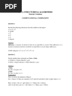 Data Structures & Algorithms: Tutorial 1 Solution Computational Complexity