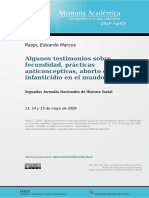 RASPI - Algunos Testimonios Sobre Fecundidad, Prácticas Anticonceptivas, Aborto e Infaticidio en La Edad Media