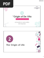 Handouts For Earth and Life Science - Origin of de Vita