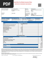 Smart Drive Two Wheeler Insurance Policy: Certificate of Insurance Cum Schedule