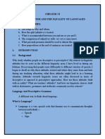 Chpater Vi Prescriptivism and The Equality of Languages Learners Outcomes