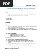 Frequency Response of The System and Lead Compensator Design