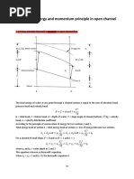 Chapter 7: Energy and Momentum Principle in Open Channel: 1 V /2g Water Surface Energy Line H