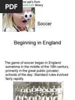 Soccer: Beginning in England