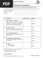 Petty Contractor Clearance Form