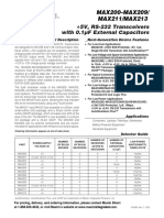 +5V, RS-232 Transceivers With 0.1 F External Capacitors: MAX200-MAX209/ MAX211/MAX213