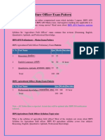 Ibps Agriculture Officer Exam Pattern