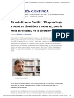 Ricardo Moreno Castillo - "El Aprendizaje A Veces Es Divertido y A Veces No, Pero La Meta Es El Saber, No La Diversión". - COMUNICACIÓN CIENTÍFICA