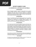 Ley de Bancos Guatemala Decreto 19-2002