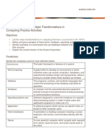 Database Design 1-4: Major Transformations in Computing Practice Activities