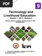 Technology and Livelihood Education: Quarter 1, Wk.5 - Module 6