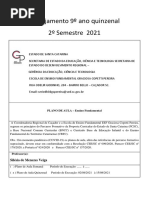 Planejamento 9 2º Semestre 2021: º Ano Quinzenal