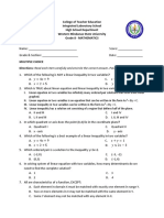 College of Teacher Education Integrated Laboratory School High School Department Western Mindanao State University Grade 8 - Mathematics