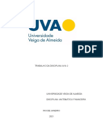 Trabalho Da Disciplina - AVA 2 MATEMÁTICA FINANCEIRA (Recuperação Automática) (Recuperação Automática)