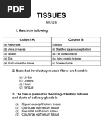 Tissues - Mcqs