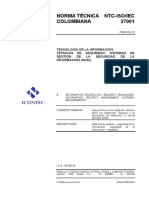 Norma. NTC Iso Iec 27001