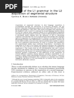 The Role of The L1 Grammar in The L2 Acquisition of Segmental Structure