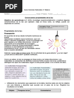 3°ciencias. Clase 5. Conozcamos Propiedades de La Luz.