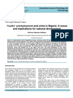 Youths' Unemployment and Crime in Nigeria: A Nexus and Implications For National Development