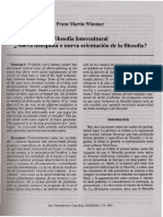 Anz Martin Wimmer Filosofia Intercultural Nueva Disciplina o Nueva Orientacion de La Filosofia