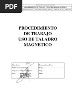 SSO - PI - 09 Procedimiento de Trabajo Uso de Taladro Magnético